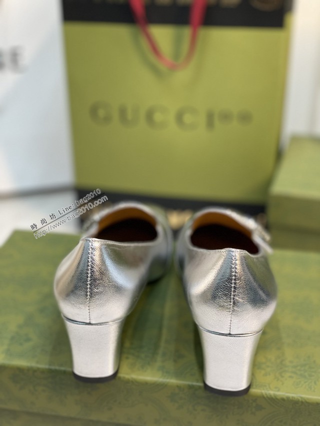 gucci頂級版本女士單鞋 古馳2022春季最新款羊油小皺羊皮平底皮鞋 dx2811